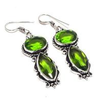 Per 661a boucles pendants oreilles peridot 10x20mm 13gr achat vente bijou argent 925