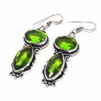 Per 661b boucles pendants oreilles peridot 10x20mm 13gr achat vente bijou argent 925