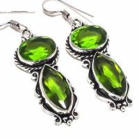 Per 661c boucles pendants oreilles peridot 10x20mm 13gr achat vente bijou argent 925