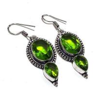 Per 663a boucles pendants oreilles peridot 10x18mm 13gr achat vente bijou argent 925