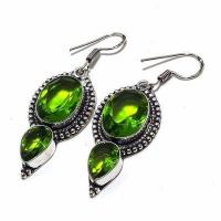 Per 663b boucles pendants oreilles peridot 10x18mm 13gr achat vente bijou argent 925