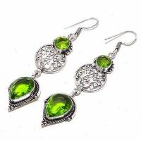 Per 664b boucles pendants oreilles peridot 12x18mm 14gr achat vente bijou argent 925