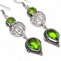 Per 664c boucles pendants oreilles peridot 12x18mm 14gr achat vente bijou argent 925