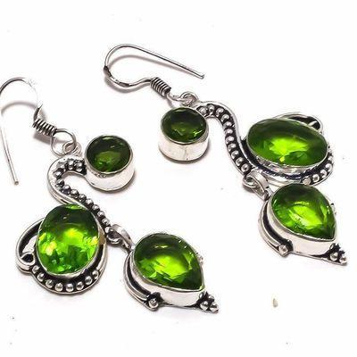 Per 667c boucles pendants oreilles peridot 10x15mm 15gr achat vente bijou argent 925