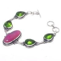 Per 674a bracelet peridot agate rose 26gr 10x15mm achat vente bijou ethnique argent 925