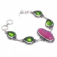 Per 674d bracelet peridot agate rose 26gr 10x15mm achat vente bijou ethnique argent 925