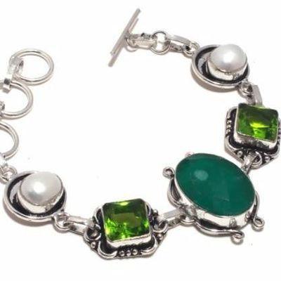 Per 675b bracelet peridot emeraude perles 19gr 22x15mm achat vente bijou ethnique argent 925
