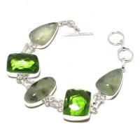 Per 714a bracelet prehnite peridot 27gr 15x20mm achat vente bijou ethnique argent 925