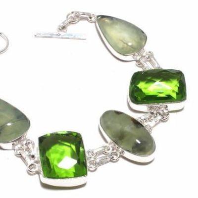 Per 714b bracelet prehnite peridot 27gr 15x20mm achat vente bijou ethnique argent 925