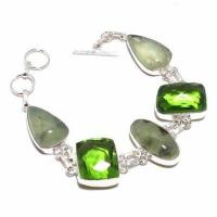 Per 714d bracelet prehnite peridot 27gr 15x20mm achat vente bijou ethnique argent 925