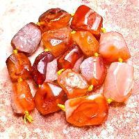 Perles Cornaline, Taillées, facettées, brutes