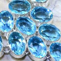 Perles topaze bleue bijou argent 925 vente achat