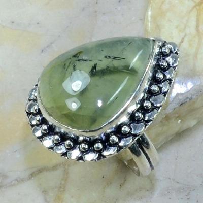 PRN-040 - BAGUE T 56 Anneau en PREHNITE Verte - Monture Argent 925 - 59 carats - 11,8 gr