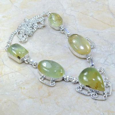 Prn 041a collier parure sautoir prehnite achat vente bijou argent 925