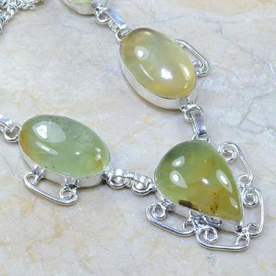 Prn 041a collier parure sautoir prehnite achat vente bijou argent 925