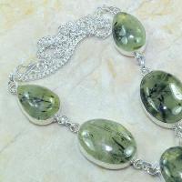 Prn 045b collier parure sautoir prehnite achat vente bijou argent 925