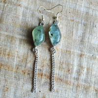 Prn 053b boucles pendants oreilles prehnite argent 925 achat vente bijou