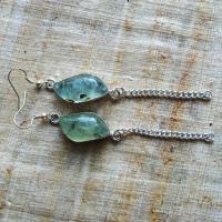 Prn 053c boucles pendants oreilles prehnite argent 925 achat vente bijou