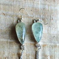 Prn 054a boucles pendants oreilles prehnite argent 925 achat vente bijou