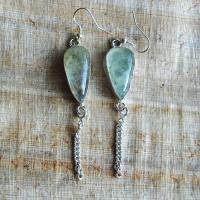 Prn 054b boucles pendants oreilles prehnite argent 925 achat vente bijou