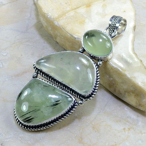 Prn 073b pendentif prehnite pendant achat vente bijou argent 925