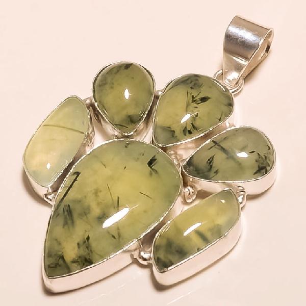 Prn 078c pendentif prehnite pendant achat vente bijou argent 925