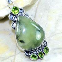 Prn 083c pendentif prehnite peridot pendant achat vente bijou argent 925