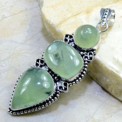 Prn 095c pendentif prehnite pendant achat vente bijou argent 925 