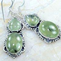 Prn 118c boucles pendants oreilles prehnite argent 925 achat vente bijou 1