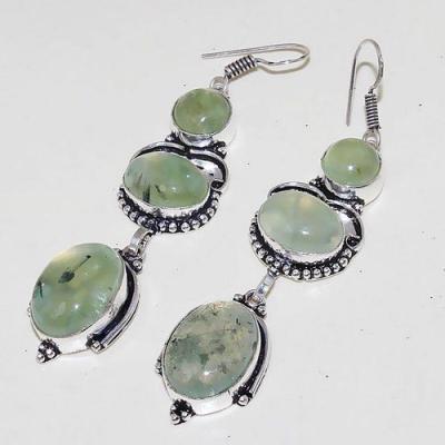 Prn 138c boucles oreilles prehnite lithotherapie achat vente bijou pierre naturelle
