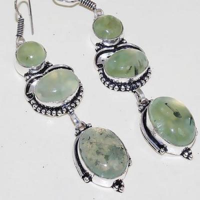 Prn 138c boucles oreilles prehnite lithotherapie achat vente bijou pierre naturelle