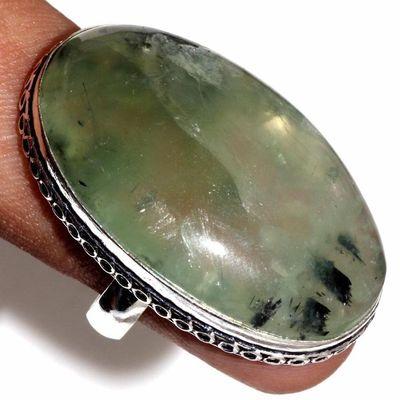 Prn 168a bague t53 14gr 22x35mm prehnite chevaliere achat vente bijou argent 925