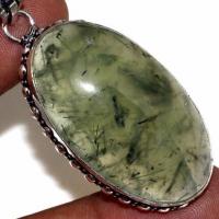 Prn 169c pendentif pendant 70mm 22x40mm 18gr prehnite verte ethnique achat vente bijou argent 925