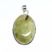 Prn 171a pendbentif pendant 62mm 30x45mm 18gr prehnite verte ethnique achat vente bijou argent 925