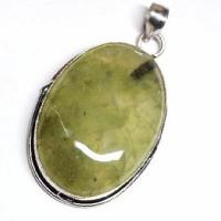 Prn 171a pendentif pendant 62mm 30x45mm 18gr prehnite verte ethnique achat vente bijou argent 926