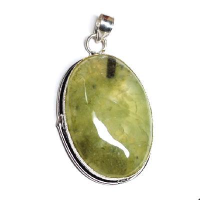 Prn 171a pendentif pendant 62mm 30x45mm 18gr prehnite verte ethnique achat vente bijou argent 925