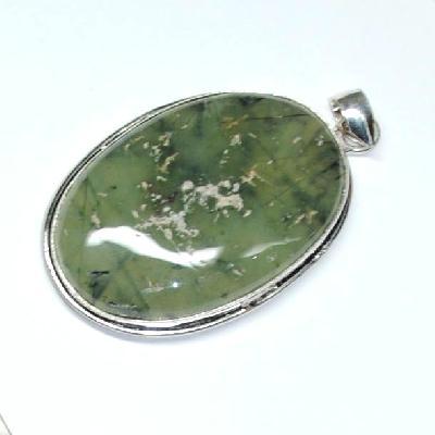 Prn 172b pendentif pendant 70mm 35x50mm 33gr prehnite verte ethnique achat vente bijou argent 925