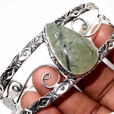 Prn 238b bracelet torque 20x30mm 36gr prehnite verte ethnique achat vente bijou argent 925