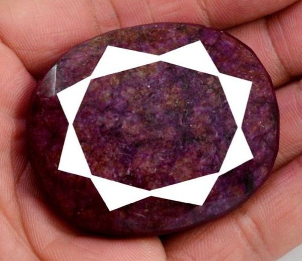 Pt 0009c rubis cachemire inde pierre taillee facettee collection loisirs creatifs achat vente