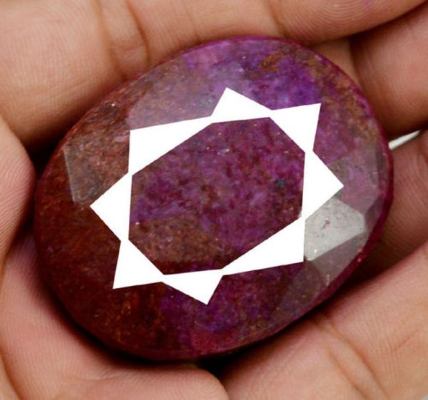 Pt 0010a rubis cachemire inde pierre taillee facettee collection loisirs creatifs achat vente