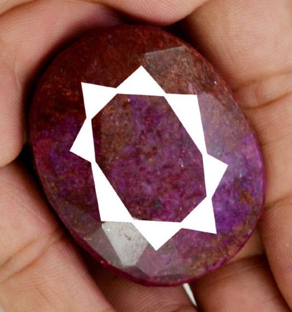 Pt 0010b rubis cachemire inde pierre taillee facettee collection loisirs creatifs achat vente