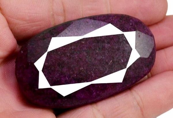 Pt 0032a rubis cachemire inde pierre taillee facettee collection loisirs creatifs achat vente