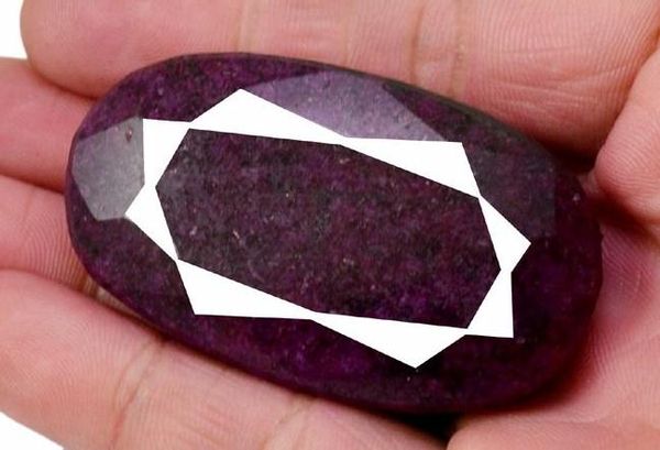 Pt 0032c rubis cachemire inde pierre taillee facettee collection loisirs creatifs achat vente