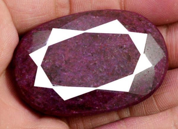 Pt 0047b rubis cachemire inde pierre taillee facettee collection loisirs creatifs achat vente