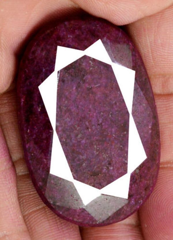 Pt 0047c rubis cachemire inde pierre taillee facettee collection loisirs creatifs achat vente