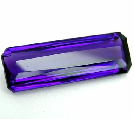 Pta 031a amethyste baguette 38x14x11mm 55carats bresil pierre semi precieuse