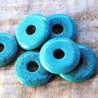 Ptq 002a donut 38mm perle turquoise howlite reconstituee 1