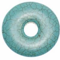 Ptq 017a donut 35mm perle turquoise howlite reconstituee 1