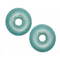 Ptq 017b donut 35mm perle turquoise howlite reconstituee 1