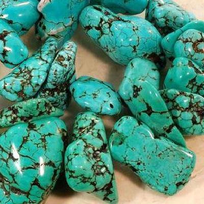 Ptq 026a lot perle turquoise naturelle bleue 20x15 achat vente loisirs creatifs